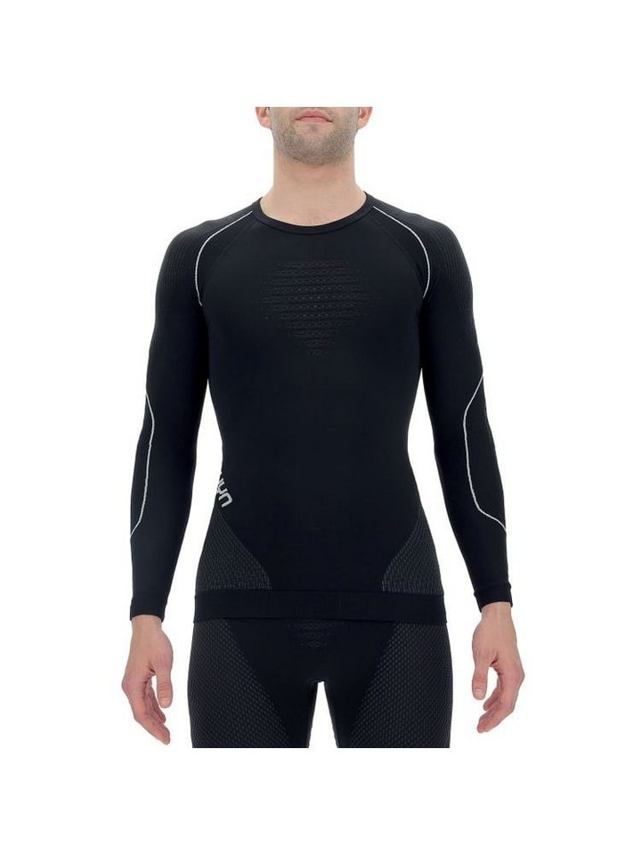UYN Langarmshirt Evolutyon Round-Neck enganliegend Unterwäsche schwarz/anthrazit Herren von UYN