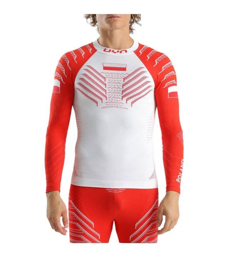UYN Langarmshirt Natyon 3.0 Polen/Poland Turtle Neck enganliegend Unterwäsche weiss/rot von UYN