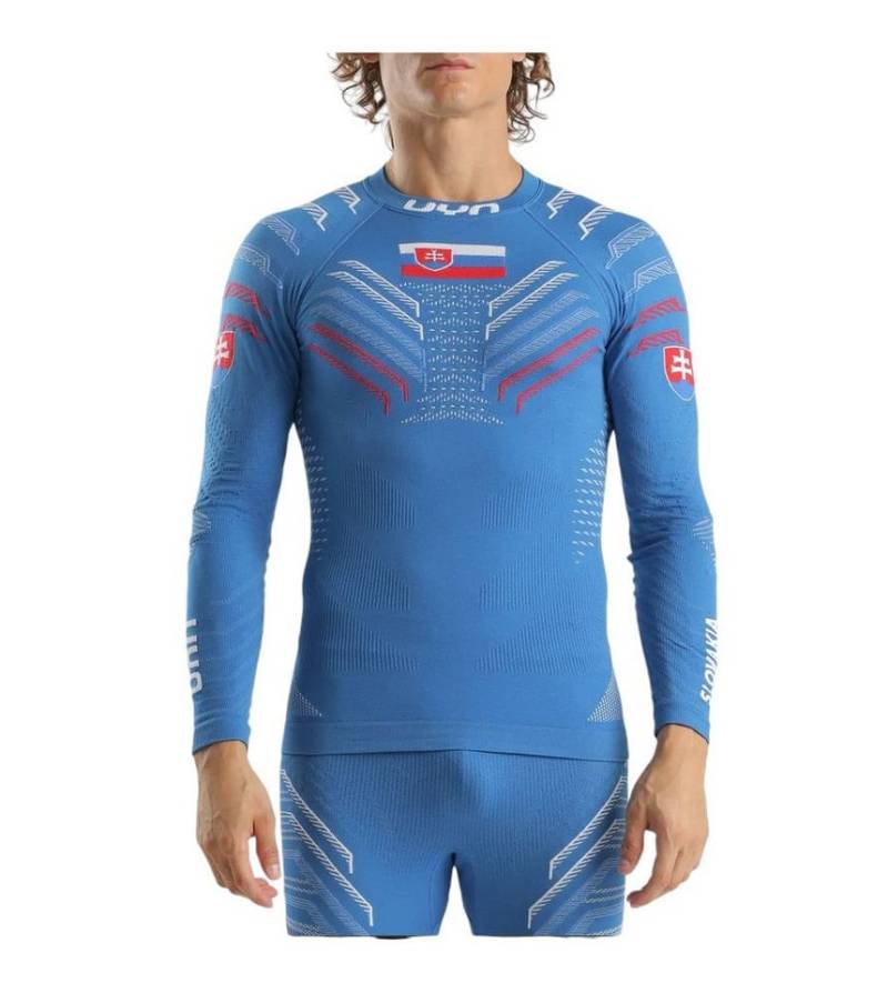UYN Langarmshirt Natyon 3.0 Slowakei/Slovakia Turtle Neck enganliegend Unterwäsche blau von UYN