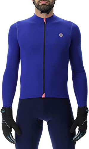 UYN Men's Biking Lightspeed OW Long_SL T-Shirt, Sodalithblau/Fluo Pink, Small von UYN