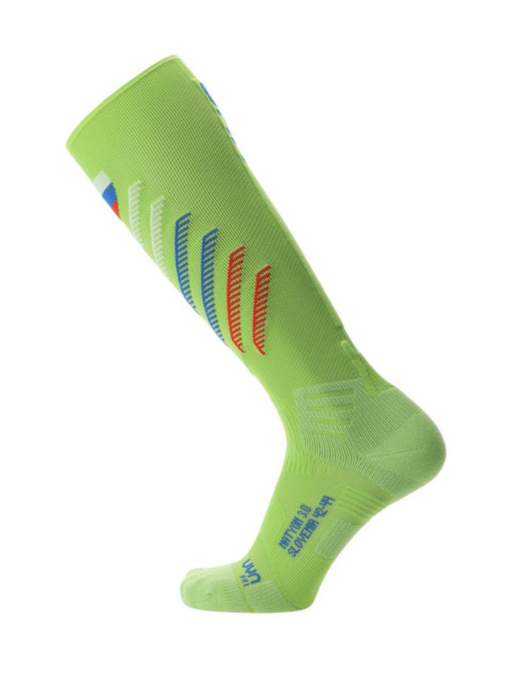 UYN Skisocken Natyon 3.0 Slowenien/Slovenia (Kniestrümpfe) grün/weiss/blau/rot -1 von UYN