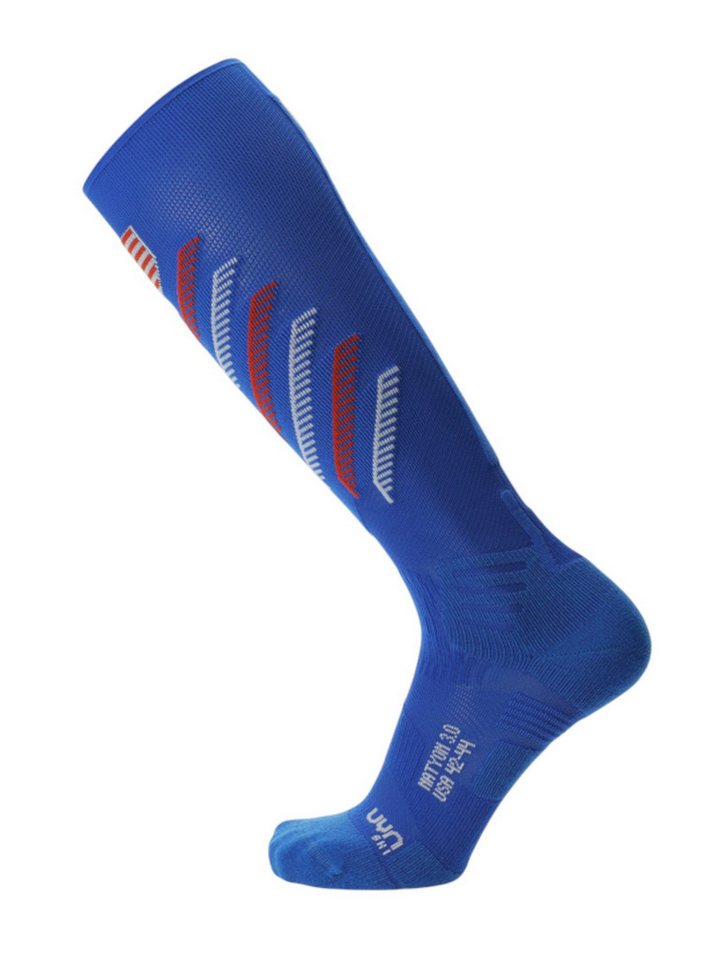UYN Skisocken Natyon 3.0 USA (Kniestrümpfe) blau/rot/weiss -1 Paar von UYN