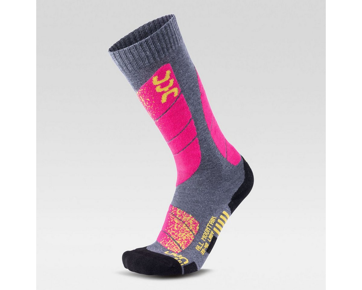 UYN Skisocken Woman Ski All Moutain Socks medium grey/pink von UYN