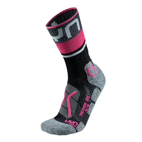 UYN W Trekking One Merino Socks Grau-Schwarz - Merino Atmungsaktive komfortable Damen Wandersocken, Größe 41-42 - Farb von UYN
