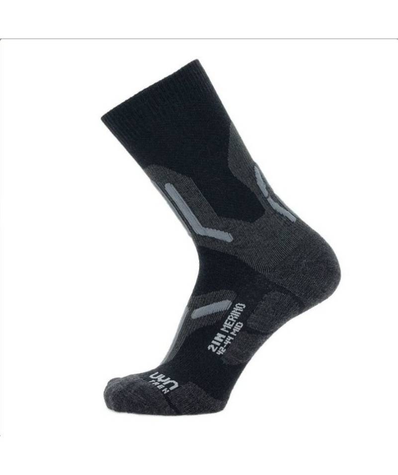 UYN Wandersocken Merino 2in Mid grau/schwarz Herren - 1 Paar von UYN