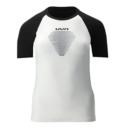 UYN Women's Running Tempo Run OW Short_SL T-Shirt, weiß schwarz, L von UYN