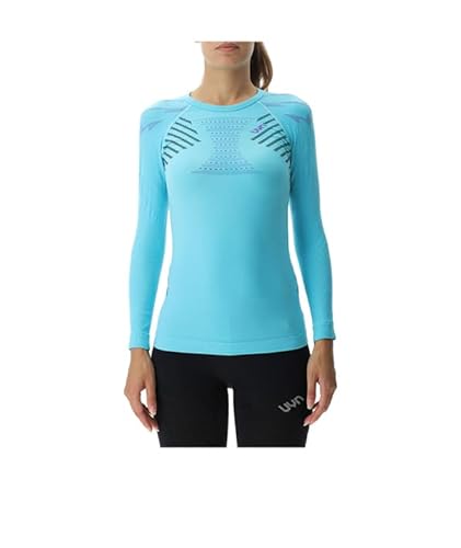 UYN Women's Running ULTRA1 OW Long SL T-Shirt, Curaçao/Schwarz/Lila, Medium von UYN