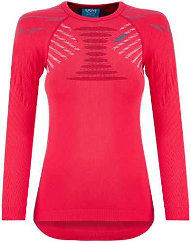 UYN Women's Running ULTRA1 OW Long SL T-Shirt, Rosenrot/Flieder/Pfau, Small von UYN