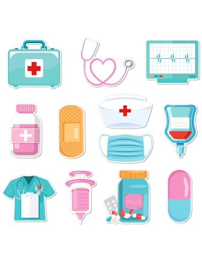 UYRVAPE 12pcs Lustige Krankenschwester Haftnotizen Sticky Notes, Medizinische Thema Selbstklebende Notizblöcke für Aufzeichnungen Checklisten, Niedliche Memopads Geschenke für Krankenhaus,Schule,Büro von UYRVAPE