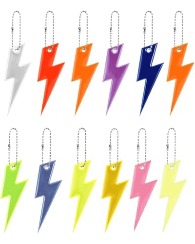 UYRVAPE 12pcs Reflektoren Anhänger Kinder, Sicherheits Reflektor Anhänger, Schlüsselanhänger Kinder Erwachsene, Reflektoren Schulranzen, Reflektoren Kinderfahrrad für Rucksack Gehen Laufen von UYRVAPE
