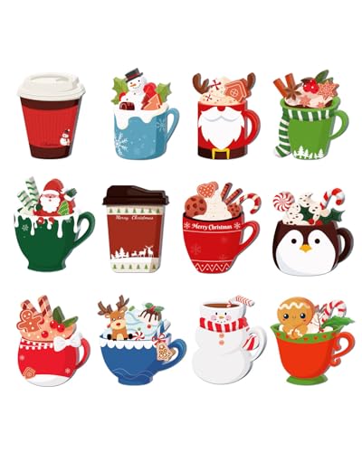 UYRVAPE 12pcs Weihnachten Notizblock Winter Thema Selbst Klebrige Notizen Urlaub Memo Notizen für Arbeit Dekoration Geschenk, 12 Stile Schneemann Weihnachtsmann Pinguin Sticky Notes von UYRVAPE