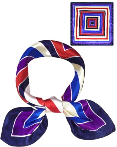 UYRVAPE 2PCS Seidentuch Damen, Seidenkopftuch, Nautische Quadratische Imitierte Seidenschals Rot Weiß Blau Schals Damen Matrosen Halstücher, Damen Tuch Schal von UYRVAPE