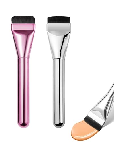 UYRVAPE 2pcs Foundation Pinsel Flach, Puderpinsel für Flüssiger, Flach Foundation Concealer Brush, Ultra Thin Foundation Brush, Foundation Pinsel, Makeup Concealer Brush, Geschenke für Mädchen, Damen von UYRVAPE