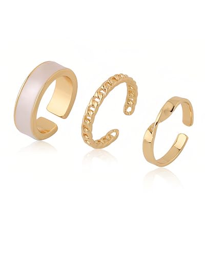 UYRVAPE 3pcs Ringe Gold für Damen Edelstahl Plain Dünn Midi Fingerring Minimalistisch Daumenringe Set Stapelbarer Knuckle Ringe Silber Einfaches Twist Ringe Frauen UYRVAPE 3pcs Ringe Gold für Damen Edelstahl Plain Dünn Midi Fingerring Minimalistisch Daumenringe Set Stapelbarer Knuckle Ringe Silber Einfaches Twist Ringe Frauen von UYRVAPE