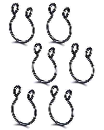 UYRVAPE 6pcs Fake Nasenringe Nasenpiercing Nasenring Edelstahl Nasenring Öffnung Nasenclip Nasenpiercing Nasenbesatz für Männer und Frauen, Schwarz von UYRVAPE