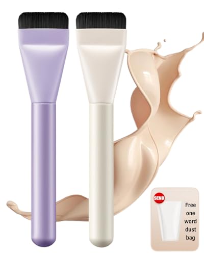 UYRVAPE Foundation Pinsel Flach - 2pcs Puderpinsel für Flüssiger, Flach Foundation Concealer Brush, Ultra Thin Foundation Brush, Foundation Pinsel, Makeup Concealer Brush, Geschenke für Mädchen, Damen von UYRVAPE