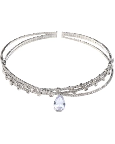 UYRVAPE Frauen Stirnband Zirkonia Hochzeit Tiara Krone Kristall Prinzessin Krone Stirnband Kristall Blatt Hochzeit Diadem Göttin Elfen Silber Blätter Elfen Tiara Krone Hochzeit Kristall Kopfschmuck von UYRVAPE