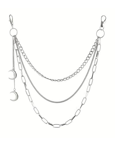 UYRVAPE Punk Damen Hosenkette - Jeanskette Brieftasche Kette Mode Hip Hop Kette Gothic Punk HoseKette der Mond Jeanskette Hose Kette Hip Hop Kette für Mädchen Damen Hose von UYRVAPE