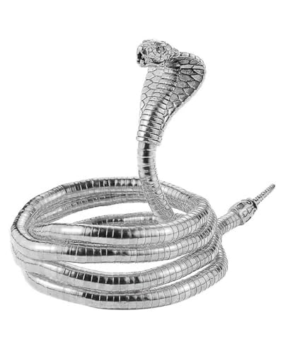UYRVAPE Schmuck Schlange Armband Halskette, Flexibel Biegbar Schlangenkette Wickelarmband Verdrehbar Einstellbar Kette Manschette Armreif Taillenkette für Damen Herren, Silber UYRVAPE Schmuck Schlange Armband Halskette, Flexibel Biegbar Schlangenkette Wickelarmband Verdrehbar Einstellbar Kette Manschette Armreif Taillenkette für Damen Herren, Silber von UYRVAPE