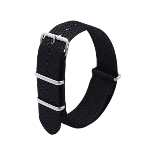 UYSSJTGAZ Langes, modisches Sportarmband aus Nylon for Herren und Damen, 18 mm, 20, 22, Ersatzarmband Uhren(Black,18mm) von UYSSJTGAZ