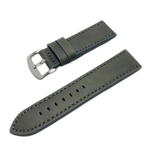 UYSSJTGAZ UhrenarmbänderLeder-Uhrenarmbänder 16 mm 18 20 22 Uhrenzubehör Damen Herren Kaffee Schwarz Gürtelband(Gray,24mm) von UYSSJTGAZ