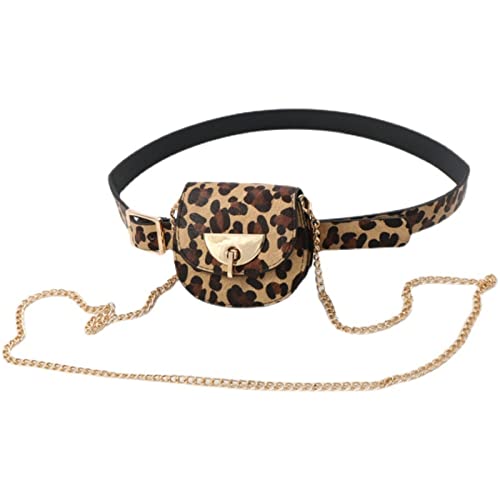 Mini-Hüfttasche für Damen Gürtel Damen Retro Square Button Mehrzweck Leopardenmuster Kleine Tasche Abnehmbare kleine Hüfttasche(1) von UYSZHKHL