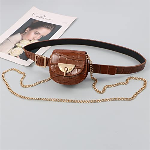 Mini-Hüfttasche für Damen Gürtel Damen Retro Square Button Mehrzweck Leopardenmuster Kleine Tasche Abnehmbare kleine Hüfttasche(2) von UYSZHKHL