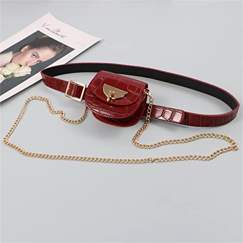 Mini-Hüfttasche für Damen Gürtel Damen Retro Square Button Mehrzweck Leopardenmuster Kleine Tasche Abnehmbare kleine Hüfttasche(3) von UYSZHKHL