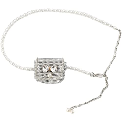 Mini-Hüfttasche für Damen Sommer Funkelnde Strass-Perlen-Mini-Bogen-Hüfttasche Dual-Purpose-Perlen-Taillenkette(A) von UYSZHKHL