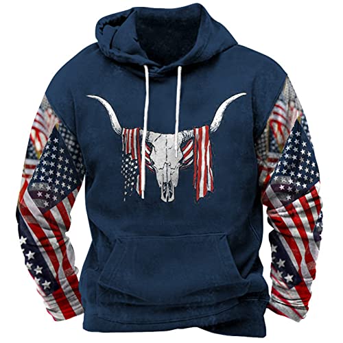 UYTON Herren Casual Western Aztec Hoodies Sweatshirt African Dashiki Print Grafik Pullover Pullover mit Tasche von UYTON