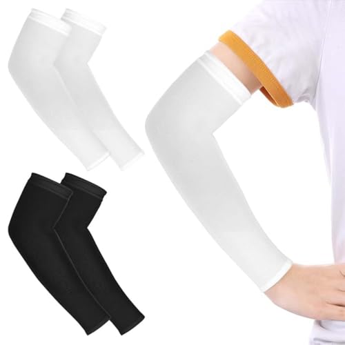 UYVPAER 2 Paar Armschoner Kinder Armstulpen Anti Uv Sonnenschutz Ärmel Kompressionsärmel Jungen Arm Sleeves Gaming Mädchen Volleyball Armschoner von UYVPAER