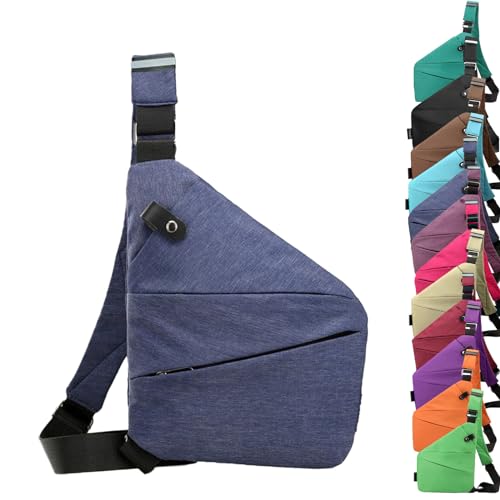 Flexr-Tasche, Flex Tasche Damen,Diebstahlsichere Tasche,Anti Diebstahl Tasche Damen,Diebstahlsichere UmhäNgetasche,Anti Diebstahl Tasche (Blau,rechte Schulter) von UZIPZ