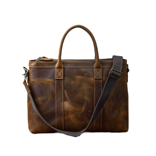 UZOURI Aktentaschen Handtaschen Herren Laptoptaschen Echtes Leder Schultertaschen Business Notebook Computer Taschen von UZOURI