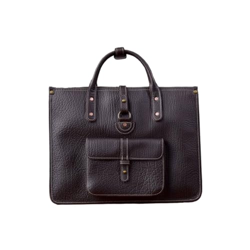 UZOURI Aktentaschen Notebook-Computertaschen Herrenhandtaschen Laptoptaschen Umhängetaschen aus echtem Leder(Brown) von UZOURI