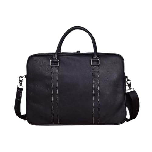 UZOURI Aktentaschen aus Leder Herren-Notebook-Computertaschen Schultertaschen Laptoptaschen Handtaschen(Black) von UZOURI