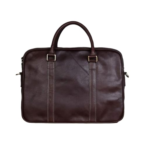 UZOURI Aktentaschen aus Leder Herren-Notebook-Computertaschen Schultertaschen Laptoptaschen Handtaschen(Brown) von UZOURI