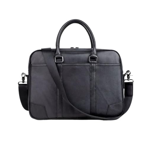 UZOURI Aktentaschen aus Leder Laptoptaschen Handtaschen Schultertaschen Tragetaschen Herren-Computertaschen(Black) von UZOURI