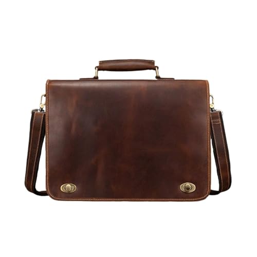 UZOURI Aktentaschen aus Leder Laptoptaschen Handtaschen Tragetaschen Herren-Computertaschen Umhängetaschen(Brown) von UZOURI