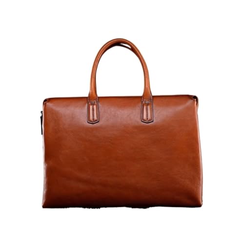 UZOURI Aktentaschen aus Leder Messenger-Schultertaschen Herren-Tragetaschen Gepäck Handtaschen Laptop-Taschen(Brown) von UZOURI