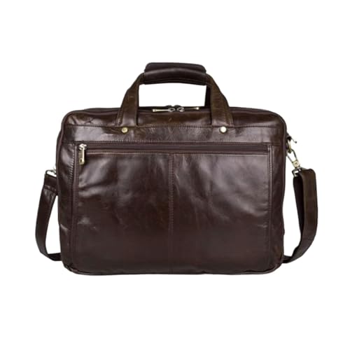 UZOURI Aktentaschen aus echtem Leder Herrenhandtaschen Notebook-Computertaschen Umhängetaschen Leder-Laptoptaschen(Brown) von UZOURI