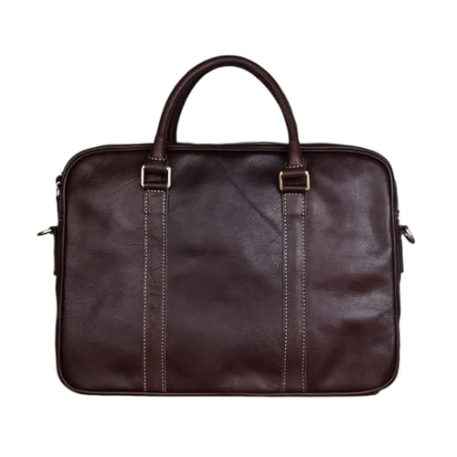 UZOURI Aktentaschen aus echtem Leder Laptoptaschen Herren Tragetaschen Messenger Schultertaschen Gepäck Handtaschen(Brown) von UZOURI