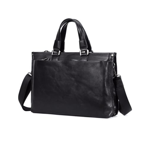 UZOURI Business-Aktentaschen Computertaschen Herren Leder Messenger Schultertaschen Laptoptaschen Handtaschen(Black) von UZOURI