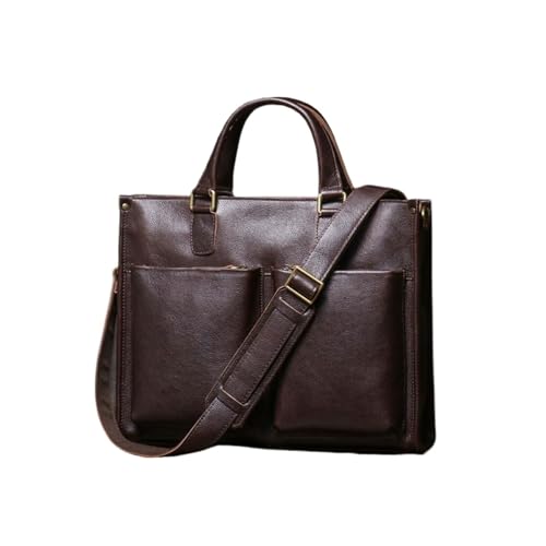 UZOURI Business-Aktentaschen Handtaschen Herren Laptoptaschen Leder Schultertaschen Notebook Computer Taschen(Red) von UZOURI