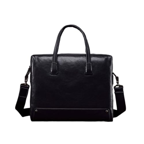 UZOURI Business-Aktentaschen Herrenhandtaschen Notebook-Computertaschen Umhängetaschen Leder-Laptoptaschen(Black) von UZOURI