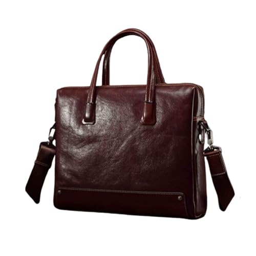 UZOURI Business-Aktentaschen Herrenhandtaschen Notebook-Computertaschen Umhängetaschen Leder-Laptoptaschen(Brown) von UZOURI