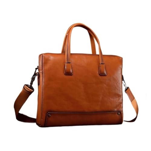 UZOURI Business-Aktentaschen Herrenhandtaschen Notebook-Computertaschen Umhängetaschen Leder-Laptoptaschen(Yellow) von UZOURI