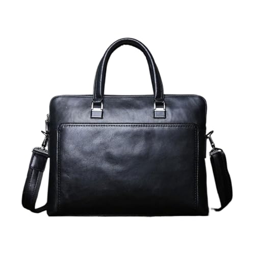 UZOURI Business-Laptoptaschen aus echtem Leder, Umhängetaschen, Notebook-Computertaschen, Aktentaschen, Handtaschen(Black) von UZOURI