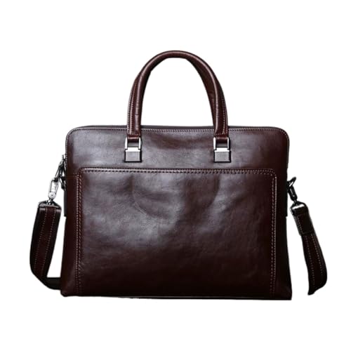 UZOURI Business-Laptoptaschen aus echtem Leder, Umhängetaschen, Notebook-Computertaschen, Aktentaschen, Handtaschen(Brown) von UZOURI