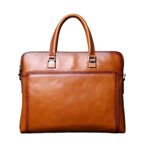 UZOURI Business-Laptoptaschen aus echtem Leder, Umhängetaschen, Notebook-Computertaschen, Aktentaschen, Handtaschen(Yellow) von UZOURI