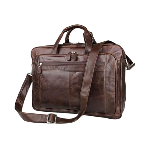 UZOURI Business-Notebook-Computer-Taschen Aktentaschen Laptop-Taschen Handtaschen Leder-Schultertaschen(Brown) von UZOURI